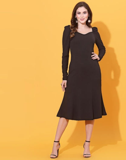 Black Puff Sleeve Dress 