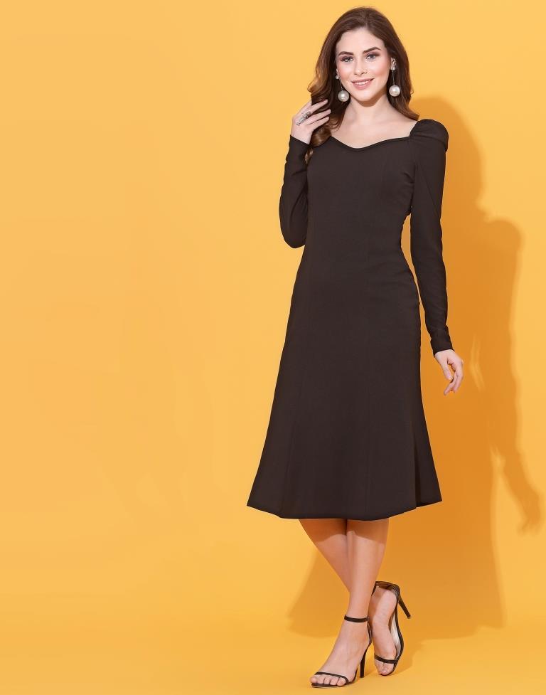 Black Puff Sleeve Dress 