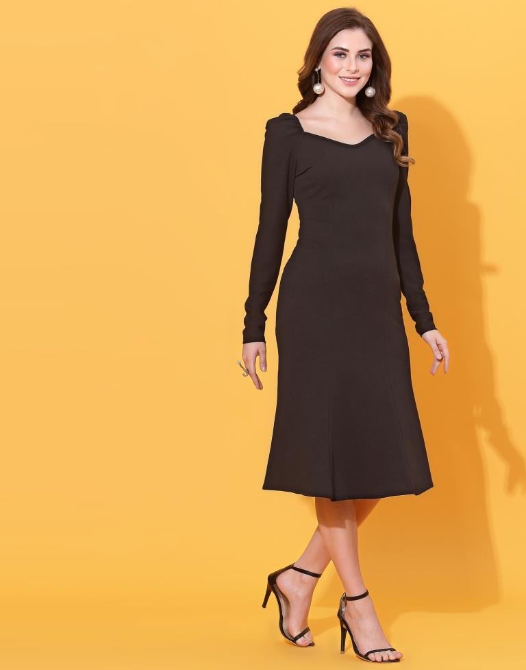 Black Puff Sleeve Dress 