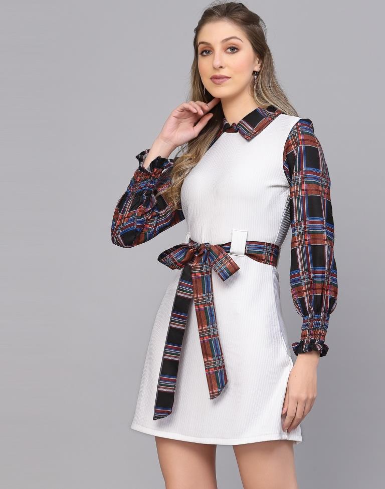 White Old-School A-line Dress