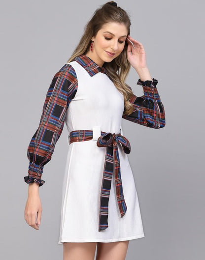 White Old-School A-line Dress