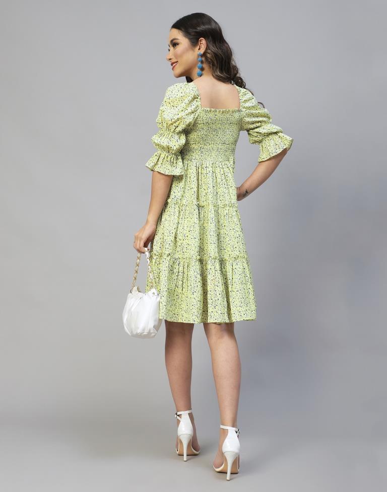 Lime Yellow Frilled Dress 