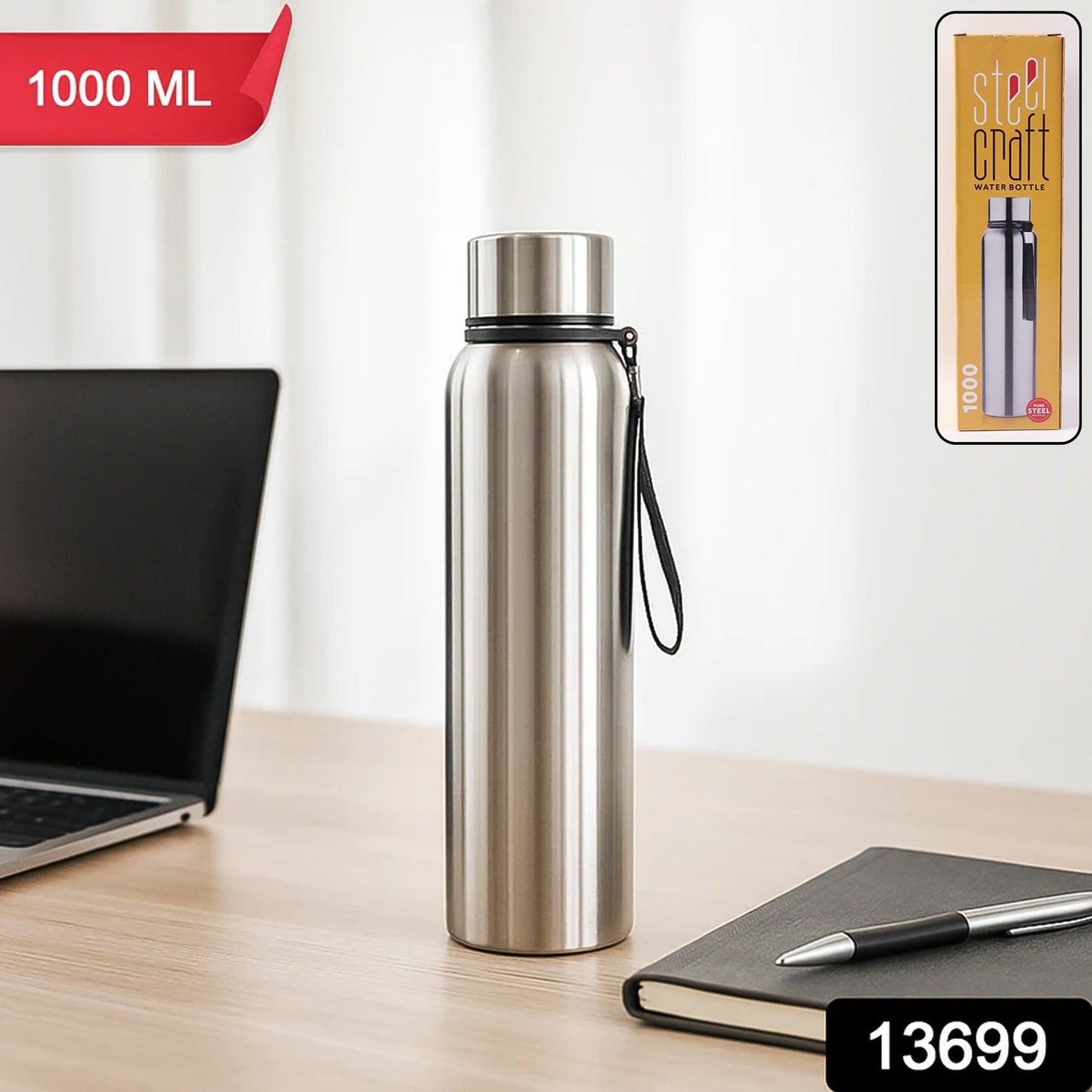Stainless Steel Drink Water Bottle (1000 ML)