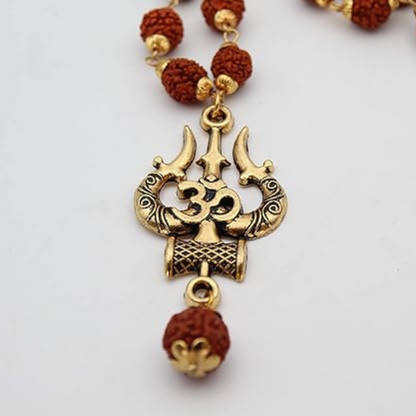 Om Shiva Trishul Rudraksha Necklace