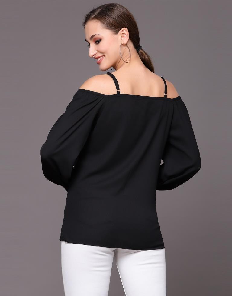 Black Cuffed Full Sleeve Shirt 