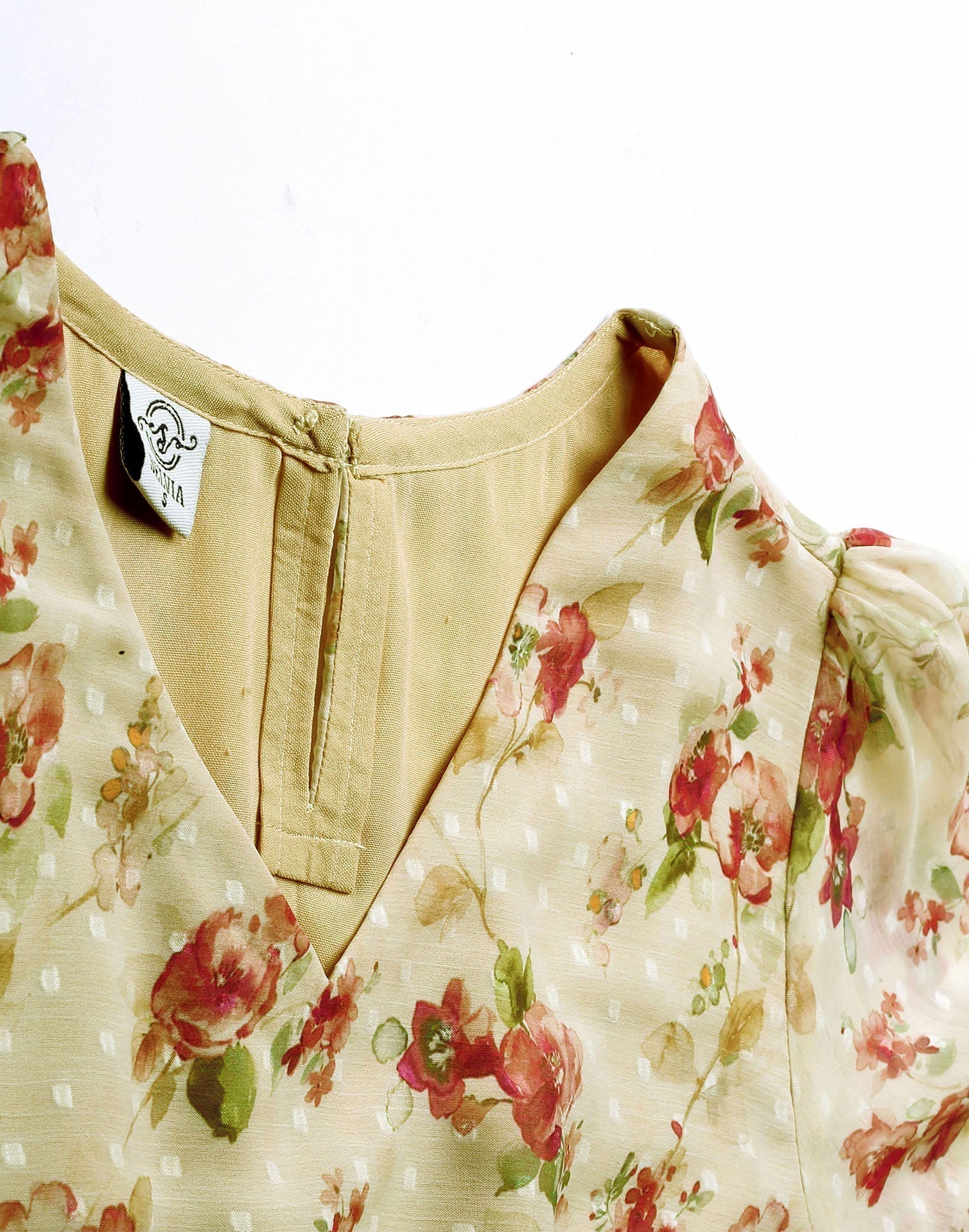 Light Yellow Floral Printed Top 