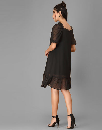 Black Rotto Butti A-line Dress