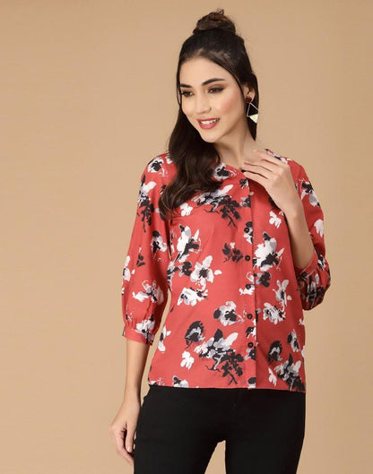 Red Digital Printed Shirt