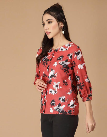 Red Digital Printed Shirt