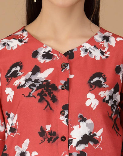 Red Digital Printed Shirt