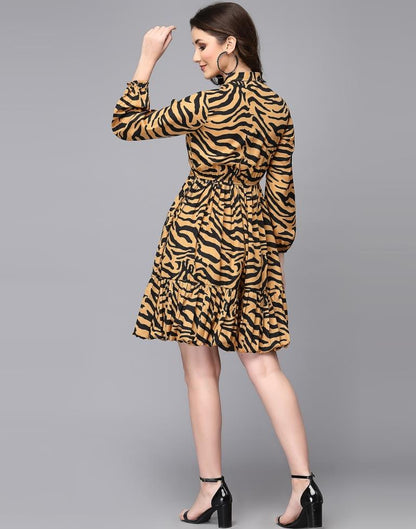 Brown animal printed dress