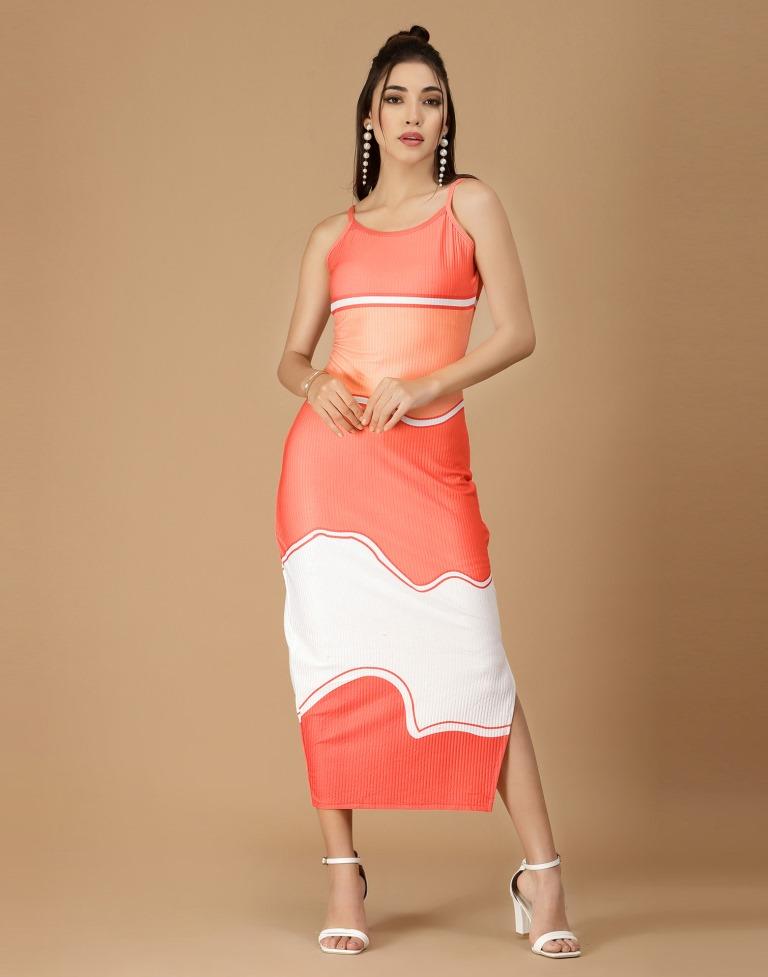 Orange Slit Bodycon