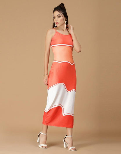 Orange Slit Bodycon