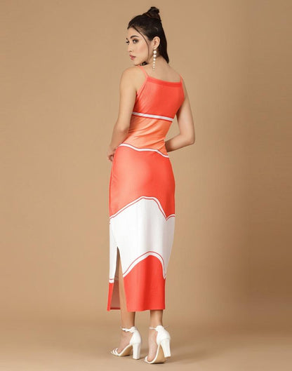 Orange Slit Bodycon