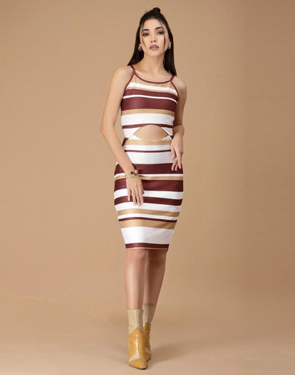 Brown Cut Out Bodycon