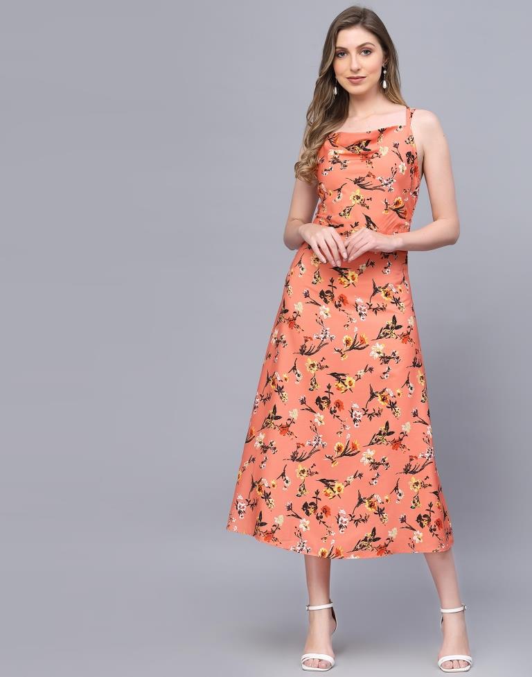 Orange A-Line Dress