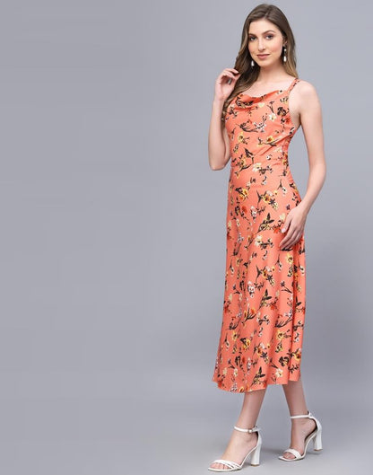 Orange A-Line Dress