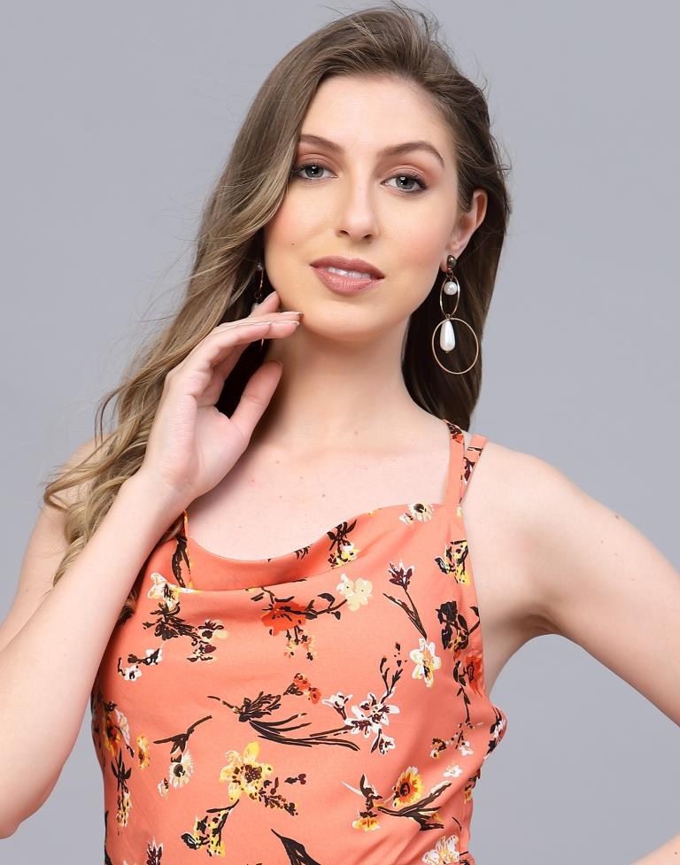 Orange A-Line Dress