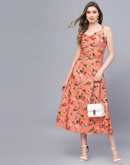 Orange A-Line Dress