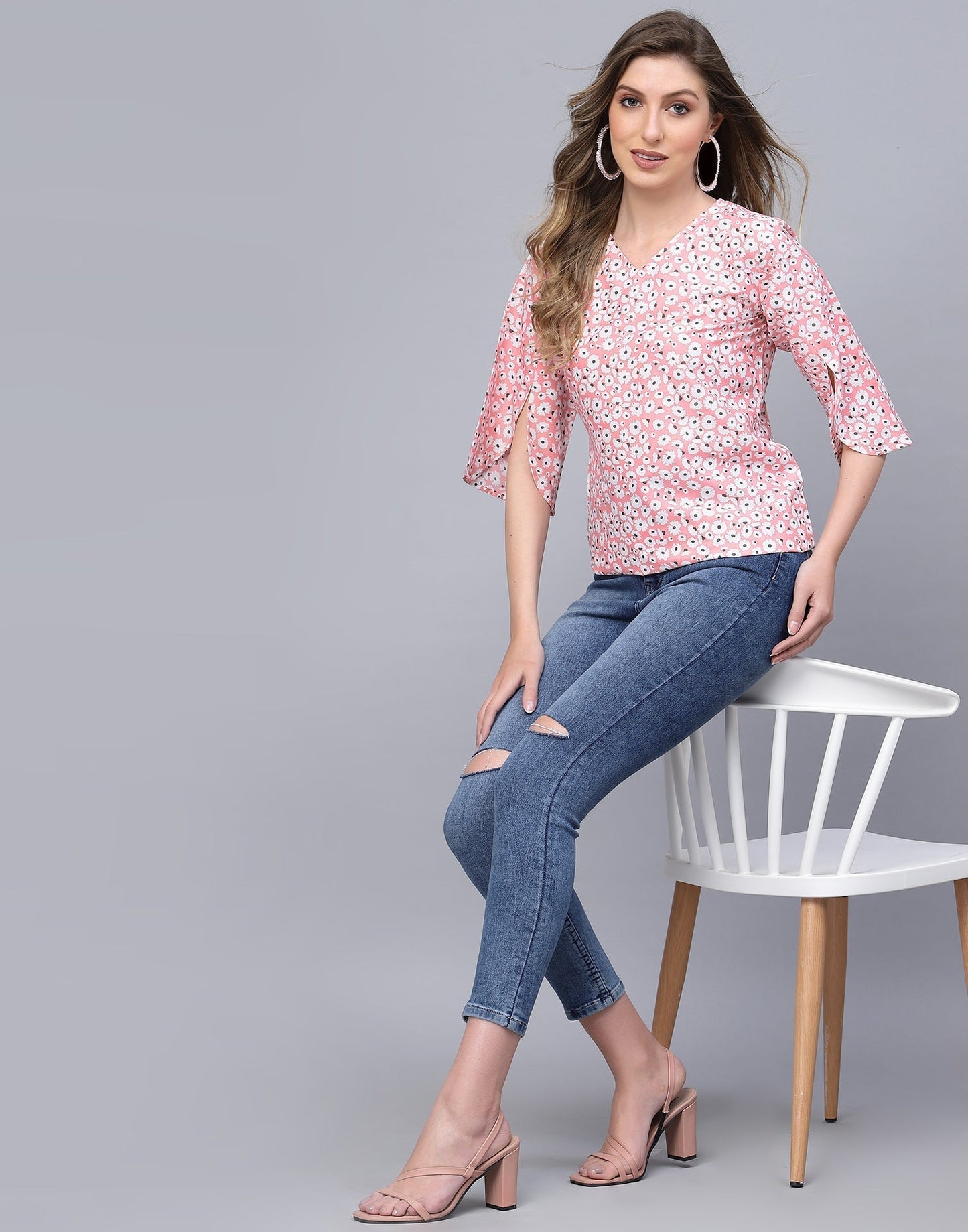 Light Pink Petal Sleeve Top 