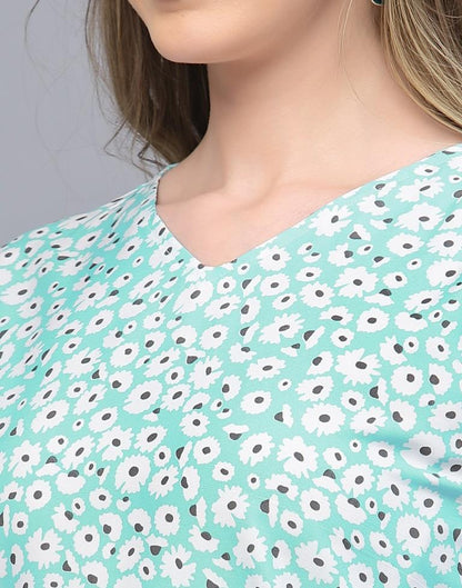 Light Turquoise Casual Top 