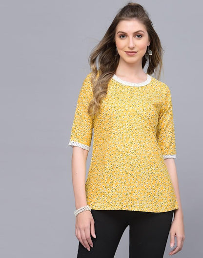 Yellow Floral Printed Top 