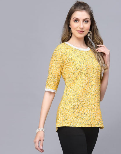 Yellow Floral Printed Top 