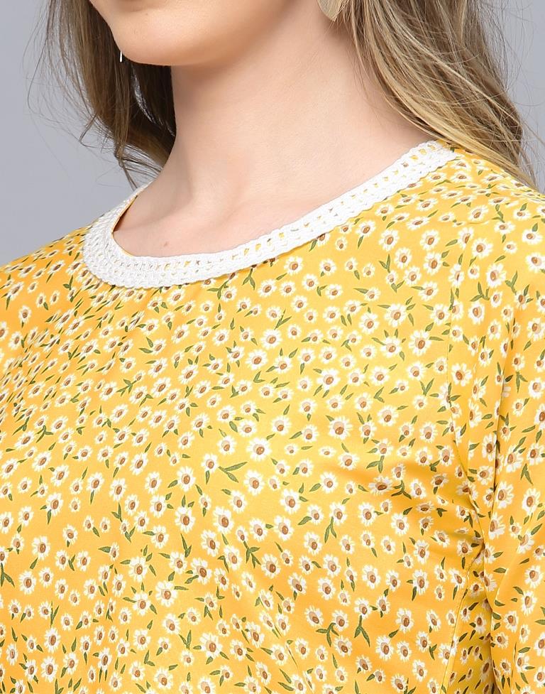 Yellow Floral Printed Top 