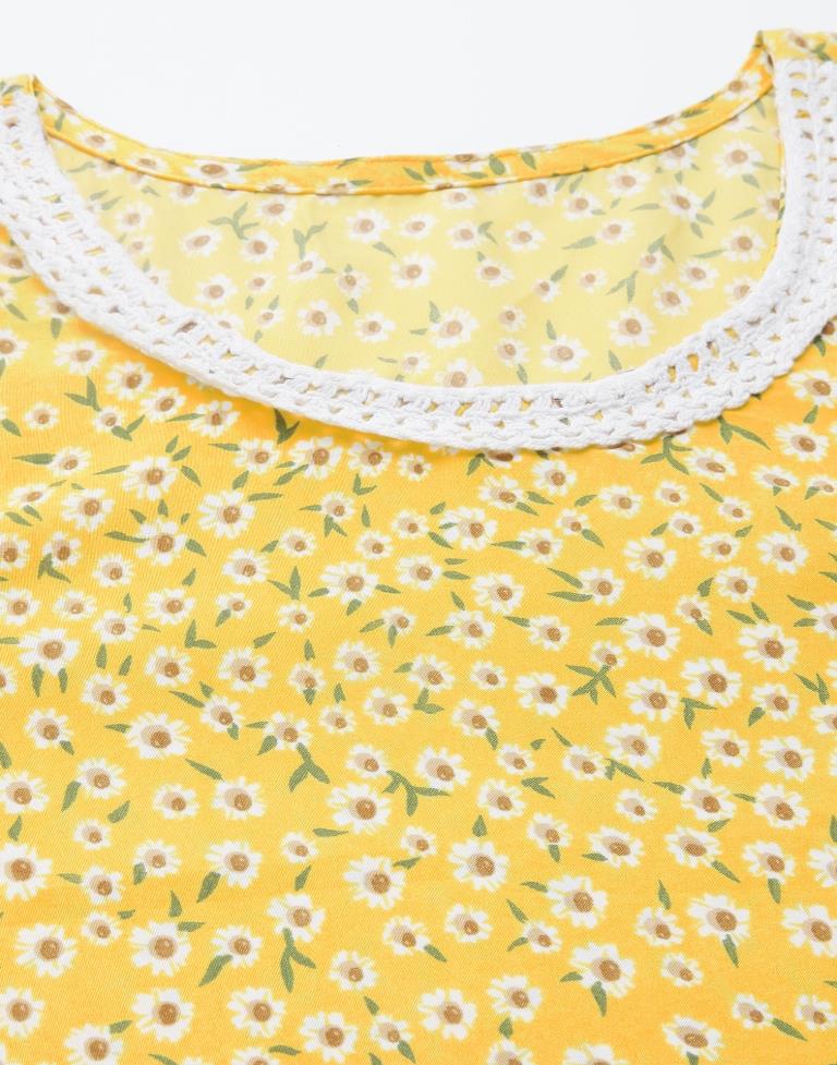 Yellow Floral Printed Top 