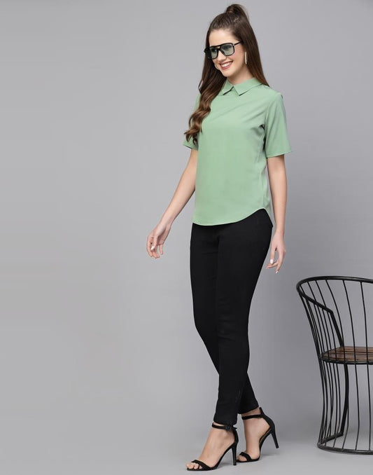 Olive Green Casual Top 