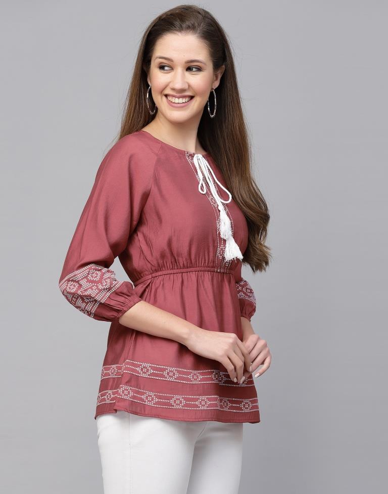 Dusty Pink Chinnon Printed Top 