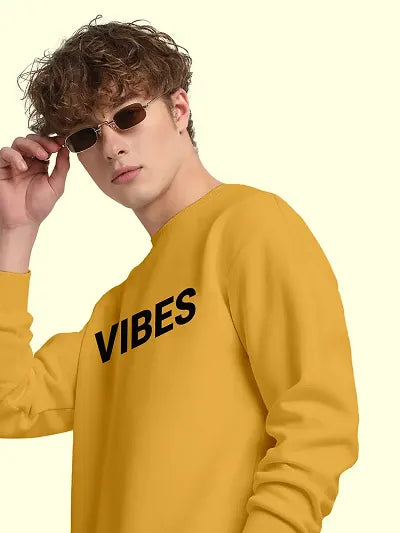 FTX Men Round Neck Printed Yellow Sweatshirt 