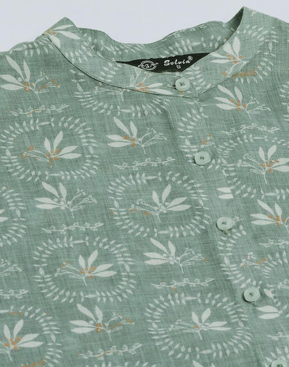 Light Green Rayon Printed Shirt