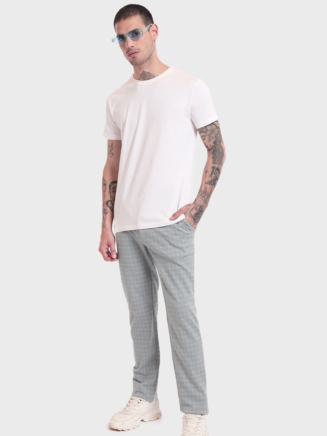 Men White Pure Cotton T-shirt