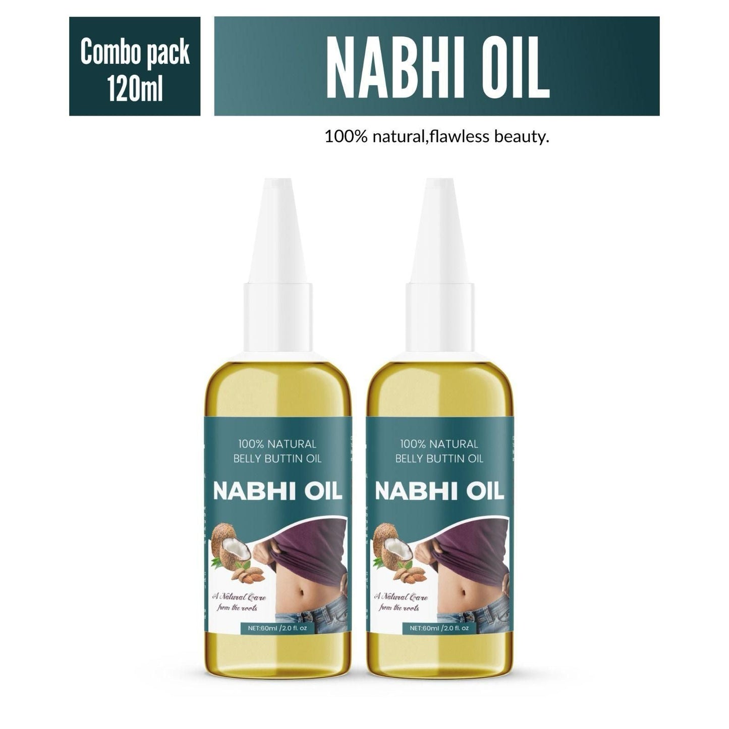 Natural Belly Button Oil Nabhi Oil 60ml (Pack Of 2)