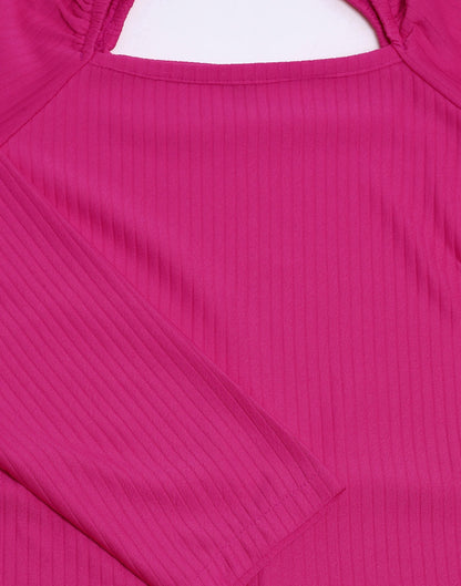 Pink Lycra Knee length Bodycon