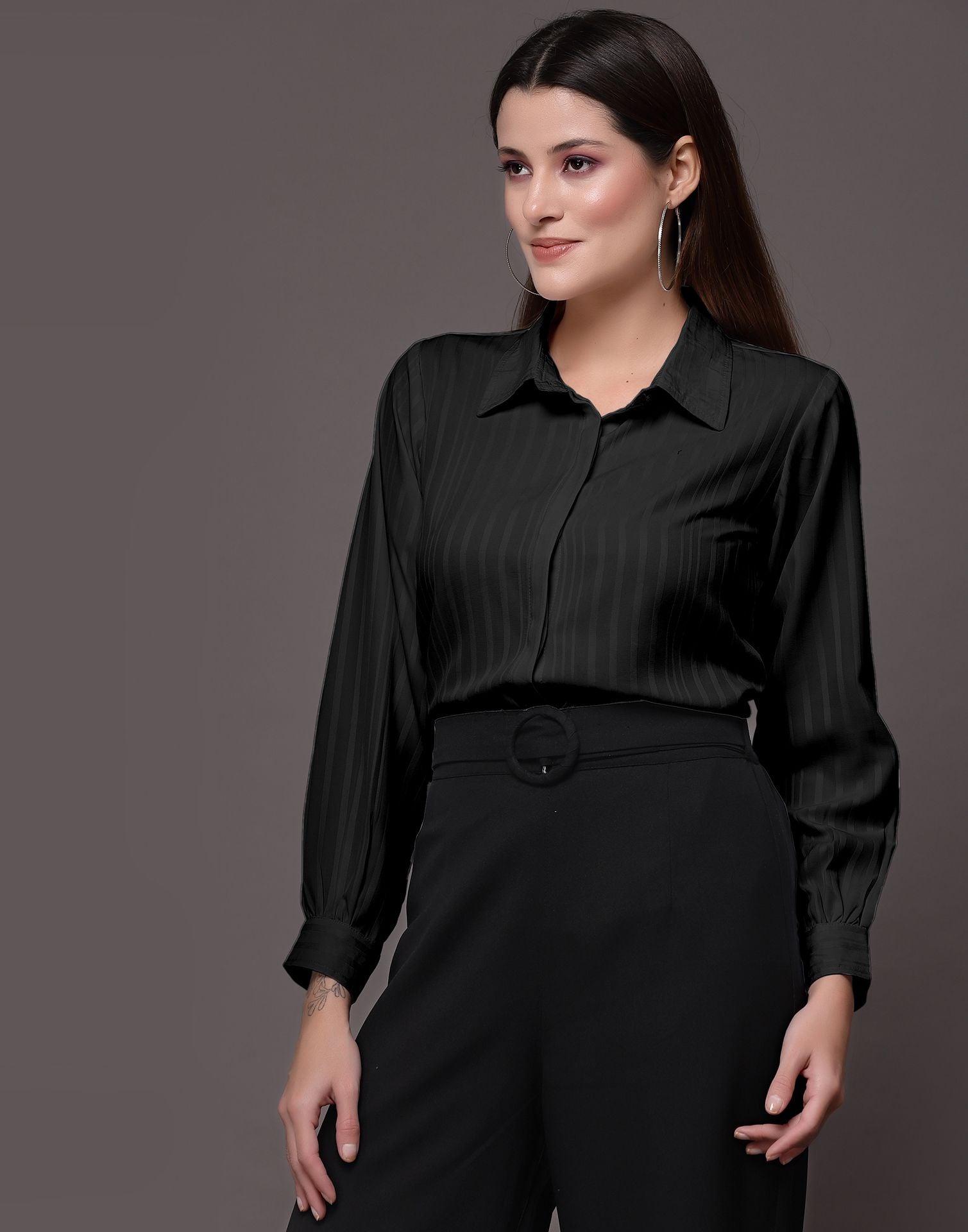 Black Woven  Shirt 