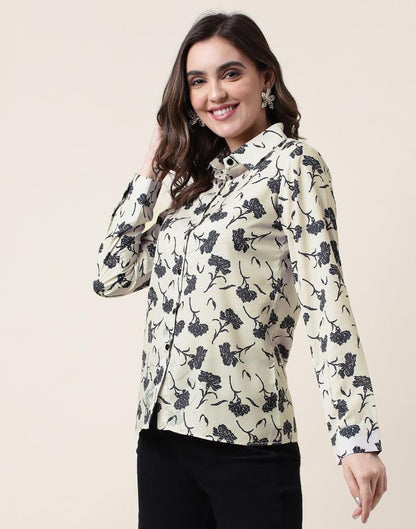 Beige Printed Shirt 