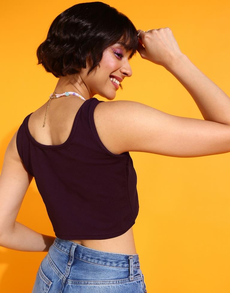 Purple Square Neck Tank Top