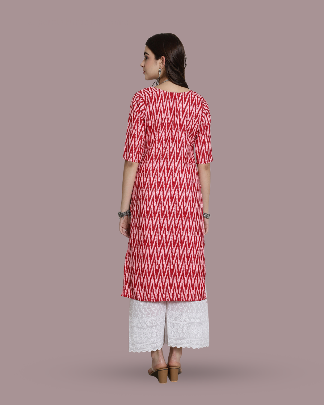 Bubblegum Zigzag Printed Kurta 