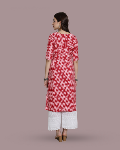 Bubblegum Zigzag Printed Kurta 