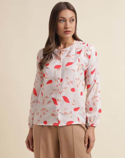 Cream Printed Shirt