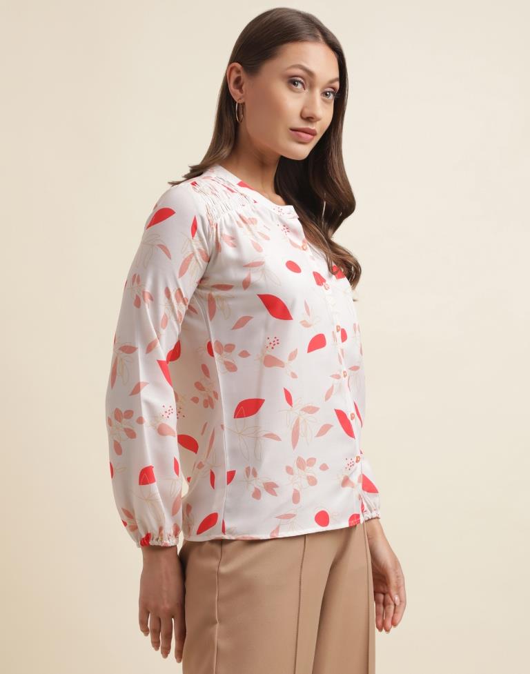 Cream Printed Shirt