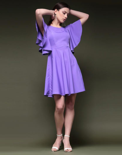 Purple ester Plain Dress