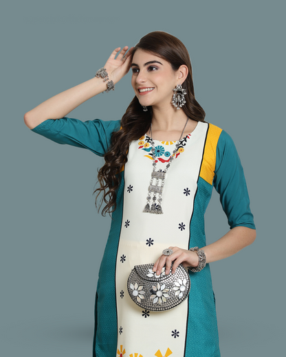 Aqua Bloom Printed Kurta 