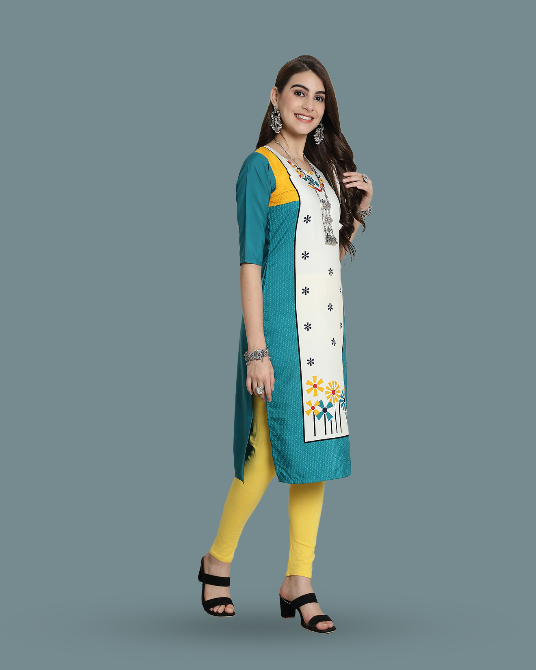 Aqua Bloom Printed Kurta 