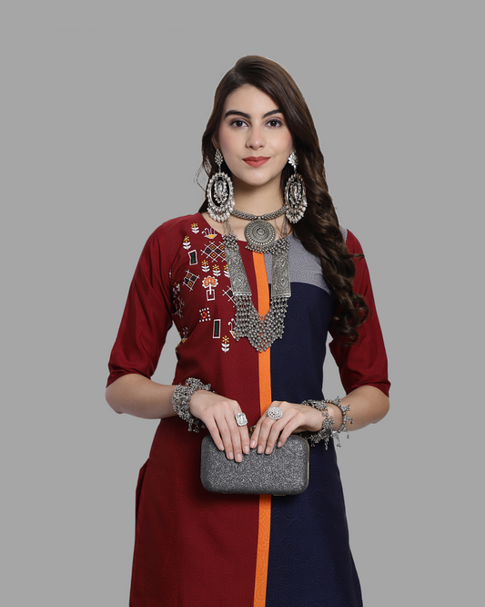 Two-Tone Maroon Kurta 