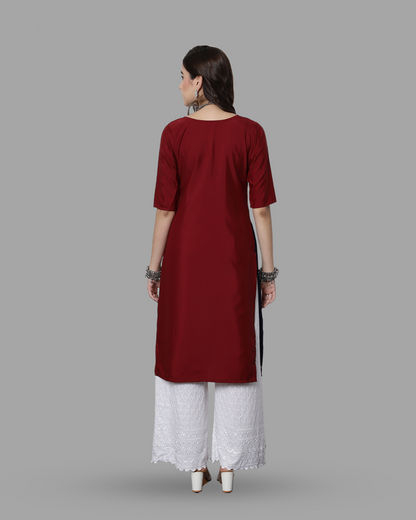 Two-Tone Maroon Kurta 