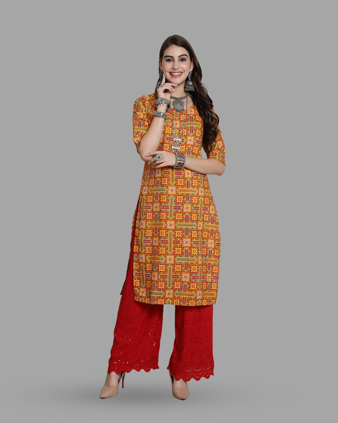 Colorful Fusion Printed Kurta 