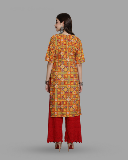 Colorful Fusion Printed Kurta 